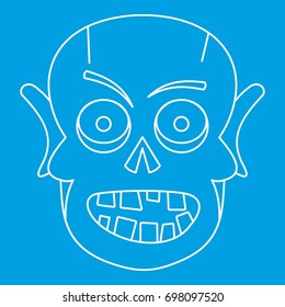 Dead icon blue outline style isolated vector illustration. Thin line sign