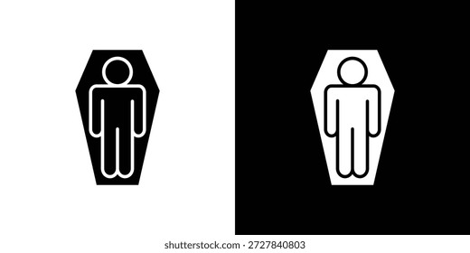 Dead icon Flat Vector illustration. Simple black symbols