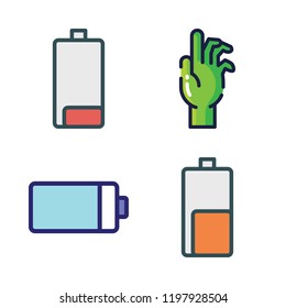 dead icon set. vector set about zombie and battery icons set.