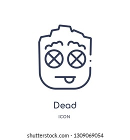 dead icon from smiles outline collection. Thin line dead icon isolated on white background.