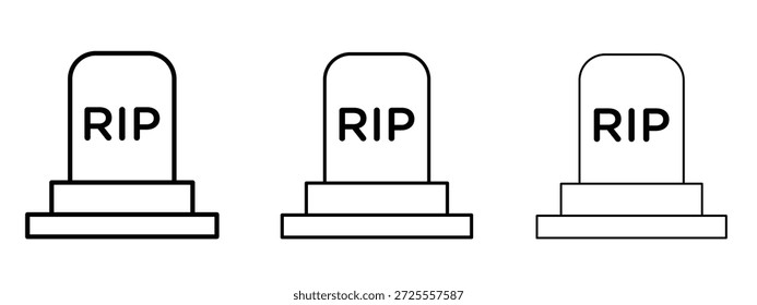 Dead icon thin line symbol on white background, editable stroke vector illustration