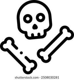 dead icon. Thin Linear Style Design Isolated On White Background