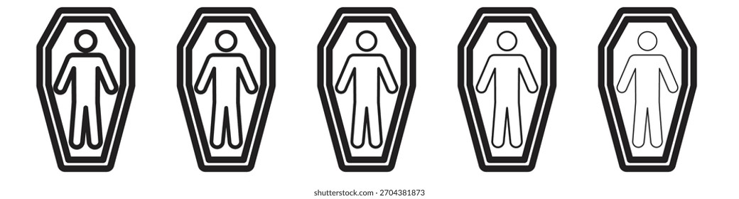 Icono muertoConjunto de trazos lineales negros en negrita y delgados