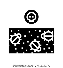 dead insects on soil surface glyph icon vector. dead insects on soil surface sign. isolated symbol illustration
