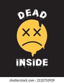 Dead Inside T-shirt Design, Emoji T-shirt Design.