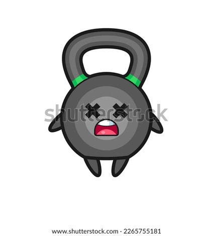 the dead kettleball mascot character , cute style design for t shirt, sticker, logo element