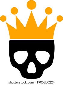 Dead king icon with flat style on a white background. Isolated vector dead king icon illustrations, simple style.