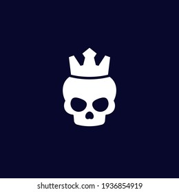 Diseño del logo del rey muerto con cráneo y corona