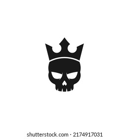 Dead king skull and crown creative logo design template