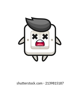 el personaje de la mascota del interruptor de luz muerta, diseño de estilo bonito para camiseta, pegatina, elemento logotipo