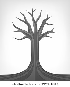 dead linden tree conceptual art vector illustration