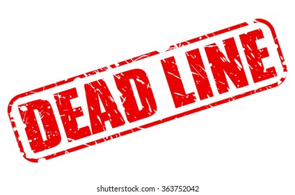 Dead line red stamp text on white