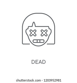 Dead linear icon. Dead concept stroke symbol design. Thin graphic elements vector illustration, outline pattern on a white background, eps 10.