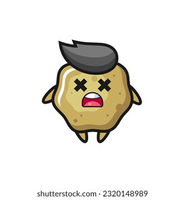 los taburetes sueltos muertos personaje de mascota , diseño de estilo lindo para camiseta, pegatina, elemento logo