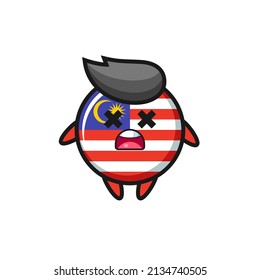 the dead malaysia flag badge mascot character , cute style design for t shirt, sticker, logo element