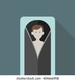 dead man body in the morgue in vector flat design