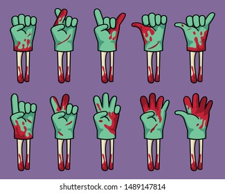 Dead man cartoon gesture vector illustration set.