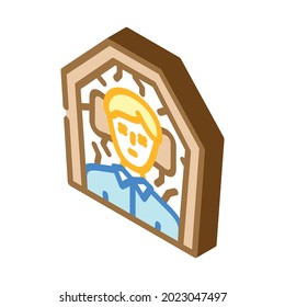 dead man in coffin isometric icon vector. dead man in coffin sign. isolated symbol illustration