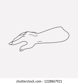Dead man hand icon line element. Vector illustration of dead man hand icon line isolated on clean background for your web mobile app logo design.