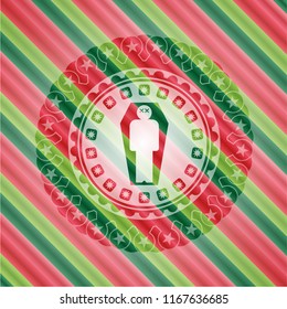 dead man in his coffin icon inside christmas emblem.