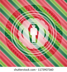 dead man in his coffin icon inside christmas emblem.