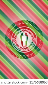 dead man in his coffin icon inside christmas colors badge.
