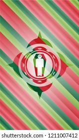 dead man in his coffin icon inside christmas style badge..
