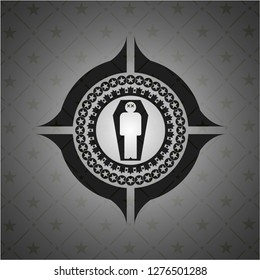 dead man in his coffin icon inside dark emblem