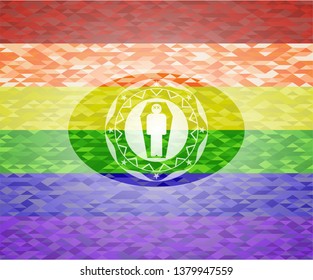 dead man in his coffin icon inside lgbt colors emblem 