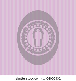 dead man in his coffin icon inside realistic pink emblem