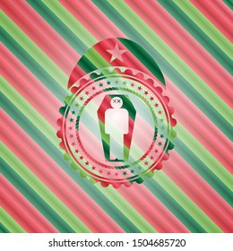 dead man in his coffin icon inside christmas colors badge.