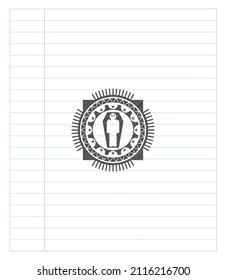 dead man in his coffin icon pencil draw. Vector Illustration. Detailed. 