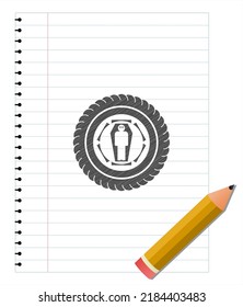 dead man in his coffin icon pencil draw. Vector Illustration. Detailed. 