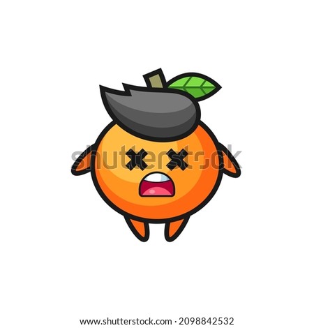 the dead mandarin orange mascot character , cute style design for t shirt, sticker, logo element