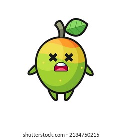 the dead mango mascot character , cute style design for t shirt, sticker, logo element