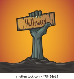  Dead Man's arm from the ground, Halloween.