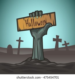  Dead Man's arm from the ground, Halloween.