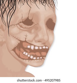 The dead man's face on a white background for the holiday of All Saints