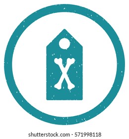 Dead Marker grainy textured icon inside circle for overlay watermark stamps. Flat symbol with dust texture.