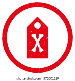 Dead Marker grainy textured icon inside circle for overlay watermark stamps. Flat symbol with scratched texture.