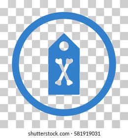 Dead Marker vector icon. Illustration style is a flat iconic cobalt symbol on a transparent background.