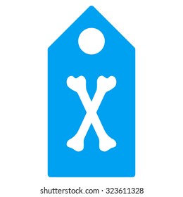 Dead Marker vector icon. Style is flat symbol, blue color, rounded angles, white background.