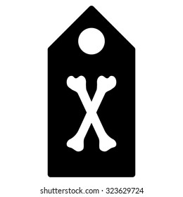 Dead Marker vector icon. Style is flat symbol, black color, rounded angles, white background.