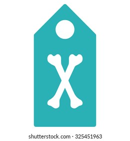 Dead Marker vector icon. Style is flat symbol, cyan color, rounded angles, white background.
