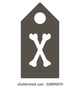 Dead Marker vector icon. Style is flat symbol, grey color, rounded angles, white background.