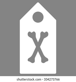 Dead Marker vector icon. Style is flat symbol, white color, rounded angles, gray background.