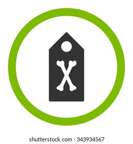 Dead Marker vector icon. Style is bicolor flat rounded symbol, eco green and gray colors, rounded angles, white background.