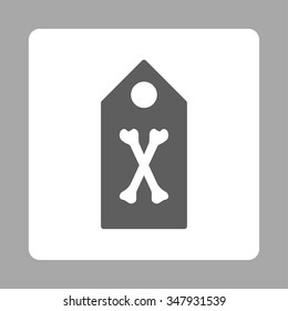 Dead Marker vector icon. Style is flat rounded square button, dark gray and white colors, silver background.