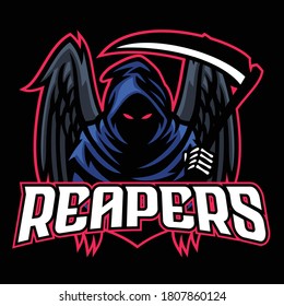 dead mascot reaper with black wings