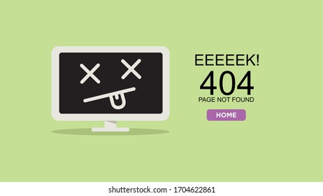 Dead Monitor 404 Error Warning Page for Website Development 4K size Background